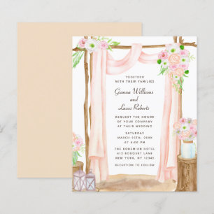 Lámina Boda floral de acuarela exterior elegante de presu