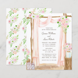 Lámina Boda floral de acuarela exterior elegante de presu