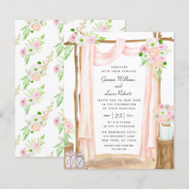 Lámina Boda floral de acuarela exterior elegante de presu