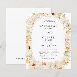 Lámina Boda floral de Beige y Naranja 2