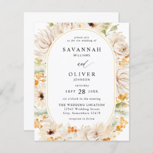 Lámina Boda floral de Beige y Naranja 2