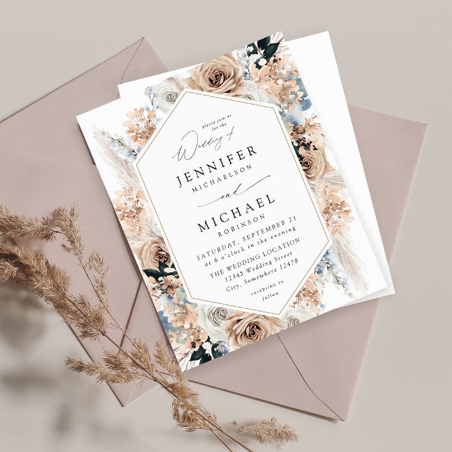 Lámina Boda floral de Boho azul y pekinés V2 LN (Subido por el creador)