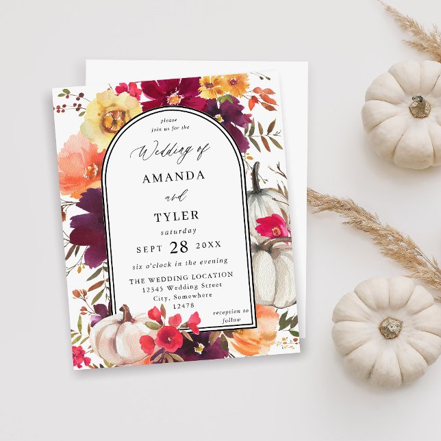 Lámina Boda floral de calabaza blanca de otoño (Subido por el creador)
