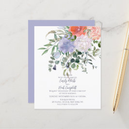 Lámina Boda floral de color azul y rosa Rubor de presupue