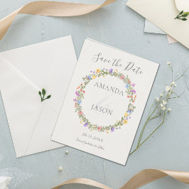 Lámina Boda floral de flores silvestres salva la fecha