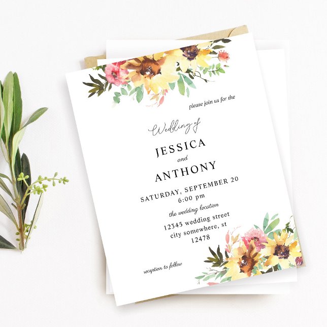 Lámina Boda floral de girasol de verano de presupuesto (Subido por el creador)