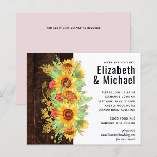 Lámina Boda floral de girasoles de verano rústicos presup