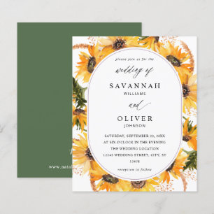 Lámina Boda Floral de Girasoles Otoñales con Presupuesto