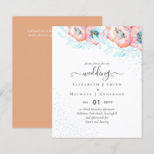 Lámina BODA floral de hellebore turquesa Peach