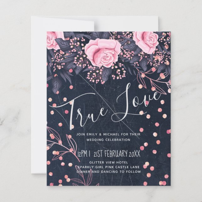 Lámina BODA Floral de la Marina Rosa Rosada (Anverso)