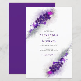 Lámina Boda floral de lavanda púrpura de presupuesto