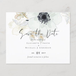 Lámina Boda floral de oro blanco de la marina Guardar pre