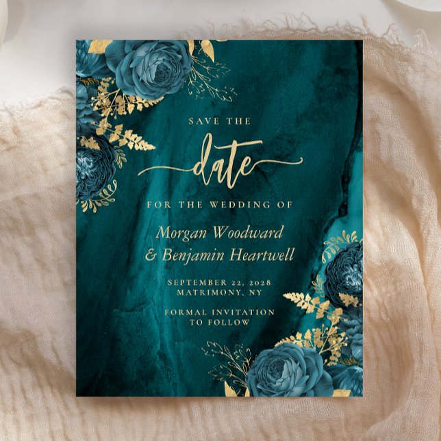 Lámina Boda floral de oro Verde azulada de presupuesto sa (Subido por el creador)