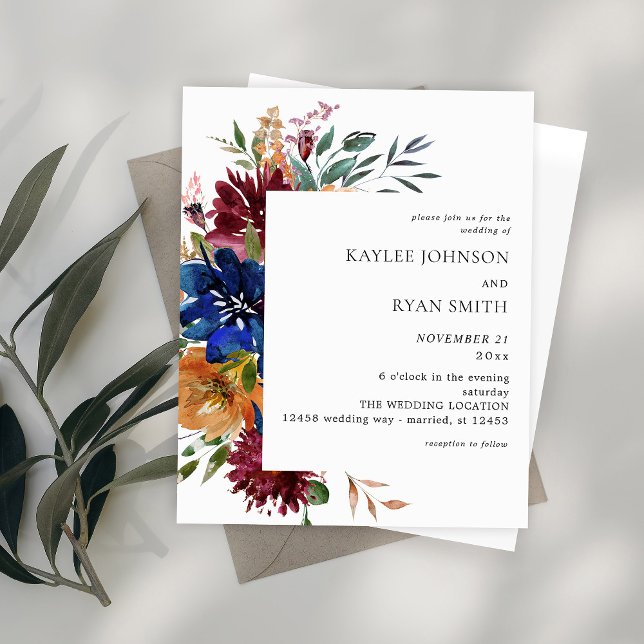 Lámina Boda floral de otoño V2 del presupuesto de Borgoña (Subido por el creador)