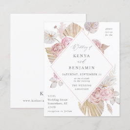 Lámina Boda floral del boho rosado del presupuesto