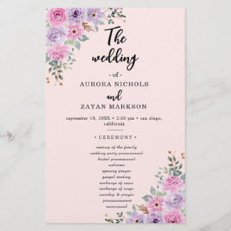 Lámina Boda floral elegante de acuarela rosa
