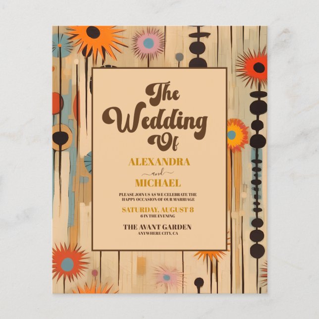 Lámina Boda Floral Elegante de Presupuesto Moderno de Sig (Anverso)
