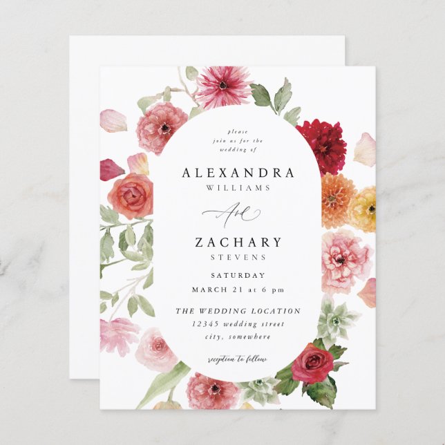 Lámina Boda floral multicolor de verano 2 (Anverso / Reverso)