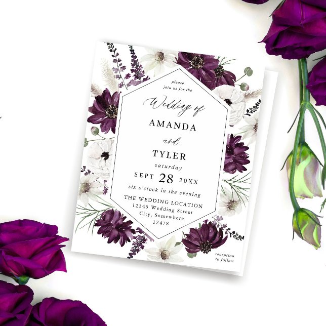 Lámina Boda floral púrpura y blanca (Subido por el creador)