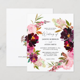Lámina Boda floral púrpura y Rubor caliente