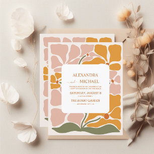 Lámina Boda Floral Retro Boho Chic Económico