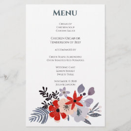 Lámina Boda floral rosa Rubor azul morado