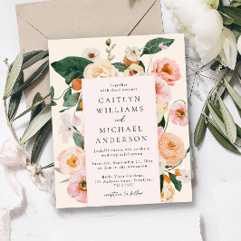 Lámina Boda floral rosa Rubor moderno de presupuesto