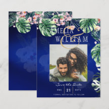 Boda floral rosa verde tropical LeahG