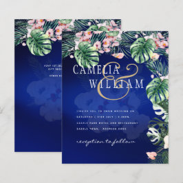 Lámina Boda floral rosa verde tropical LeahG