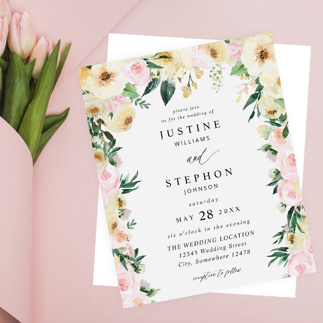 Lámina Boda floral rosa y amarilla (Subido por el creador)