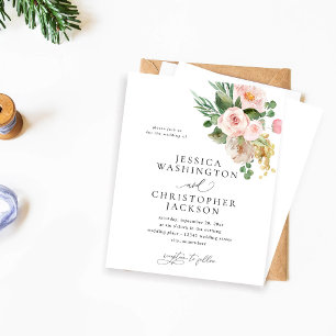 Lámina Boda floral rosa y champagne de presupuesto