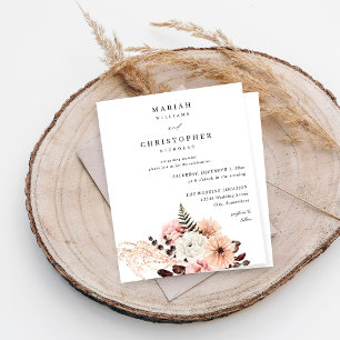 Lámina Boda floral rosado rosado beige y Rubor