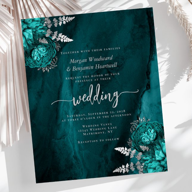 Lámina Boda floral Verde azulado Blue Silver con presupue (Subido por el creador)