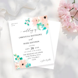 Lámina Boda floral verde menta y rosa Presupuesto