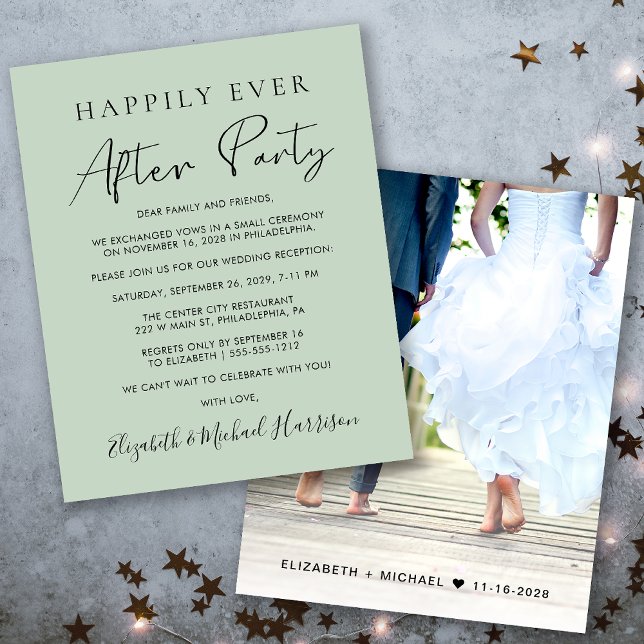 Lámina Boda Foto Sage Feliz Nunca Después De Invitar Fies (From private vows to a grand happily ever after party - celebrate with family and friends)