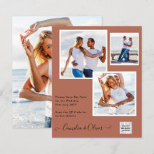 Boda fotográfica moderna invita a la canela QR COD