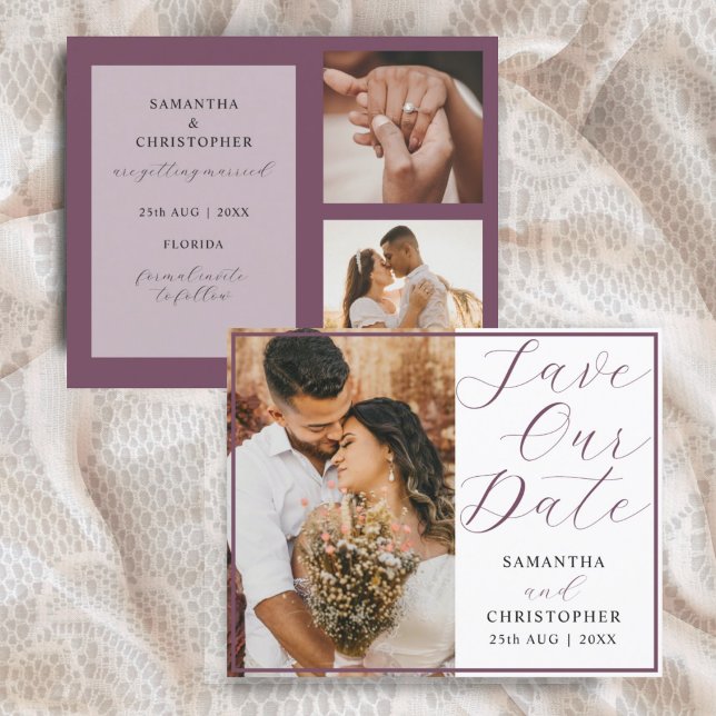 Lámina Boda fotográfico de Budget Save Our Date Burgundy (Subido por el creador)