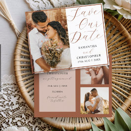 Lámina Boda fotográfico de Budget Save Our Date Terracott