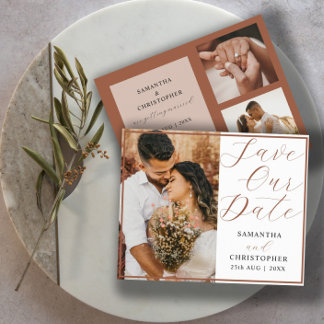 Lámina Boda fotográfico de Budget Save Our Date Terracott