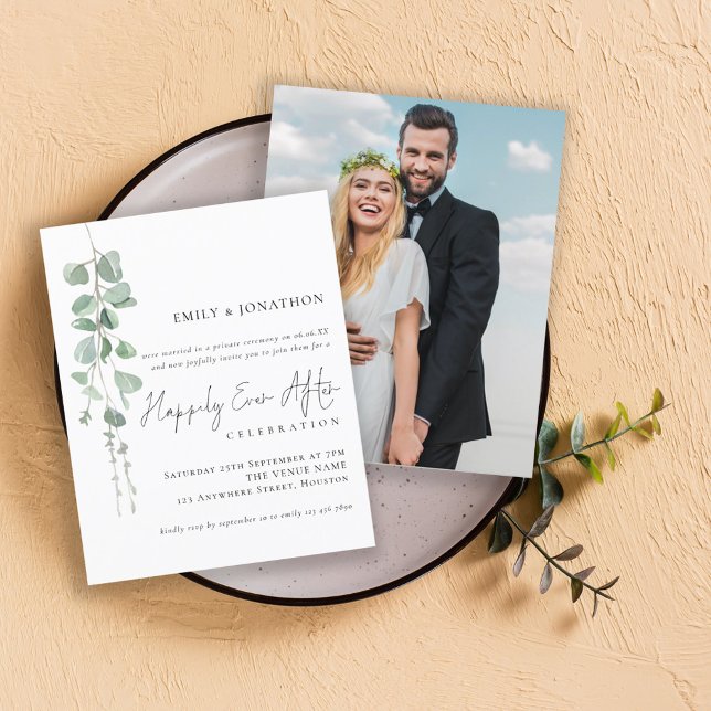 Lámina Boda fotográfico de Eucalyptus con mucho gusto (Front and back view)