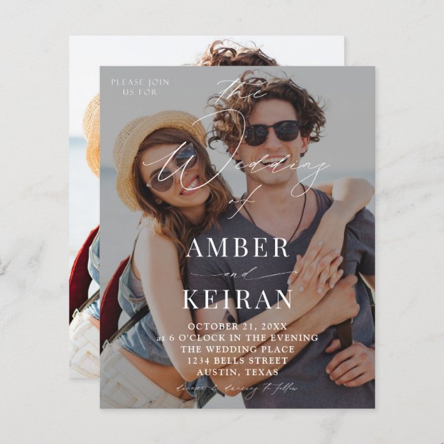 Lámina Boda fotográfico de tonos ligeramente teñidos en e (Anverso / Reverso)