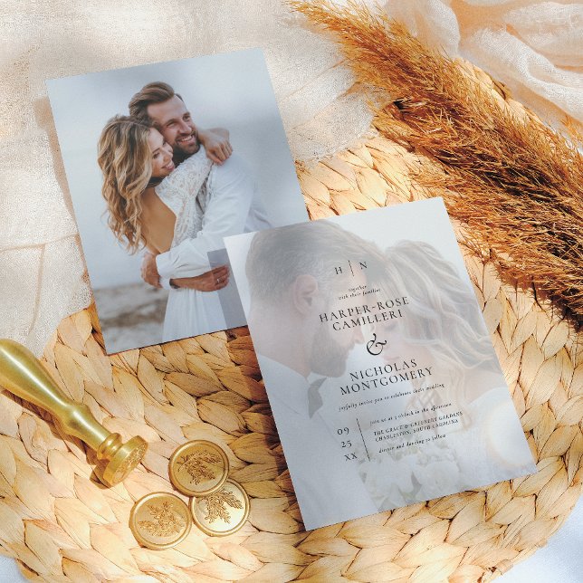 Lámina Boda fotográfico elegante de monograma con presupu (Subido por el creador)