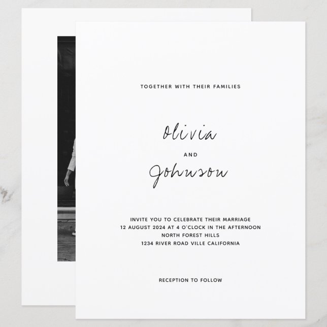 Lámina BODA fotográfico Minimalista de PRESUPUESTO (Anverso / Reverso)