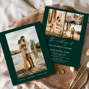 Lámina Boda fotográfico Minimalista verde esmeralda presu