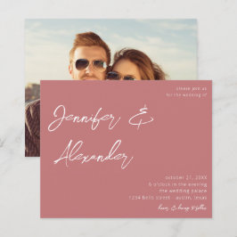 Lámina Boda fotográfico V2 de caligrafía rosada con polvo