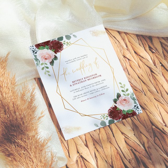 Lámina Boda Geométrico Moderno Presupuestario Rubor Pink  (Subido por el creador)