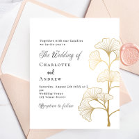 Boda ginkgo deja invitación al presupuesto de oro 
