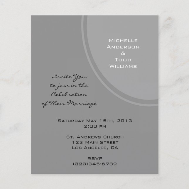 Lámina Boda Gris Moderno Simple (Anverso)