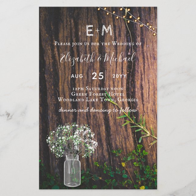 Lámina Boda Gypsophila Mason Jar (Anverso)
