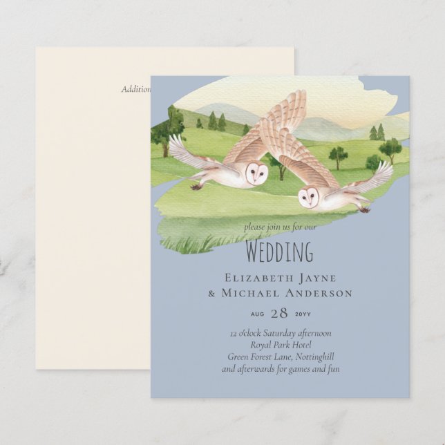 Lámina Boda Hermosa de Búhos (Anverso / Reverso)